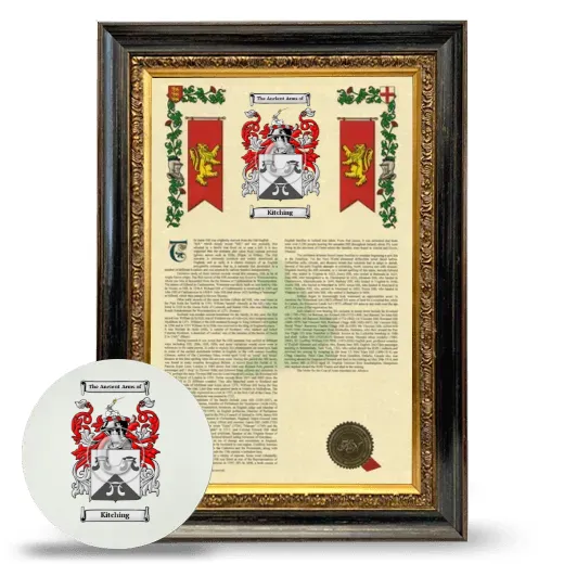 Kitching Framed Armorial History and Mouse Pad - Heirloom