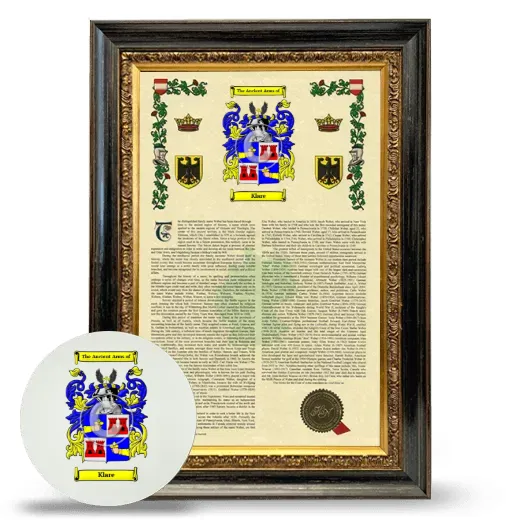 Klare Framed Armorial History and Mouse Pad - Heirloom