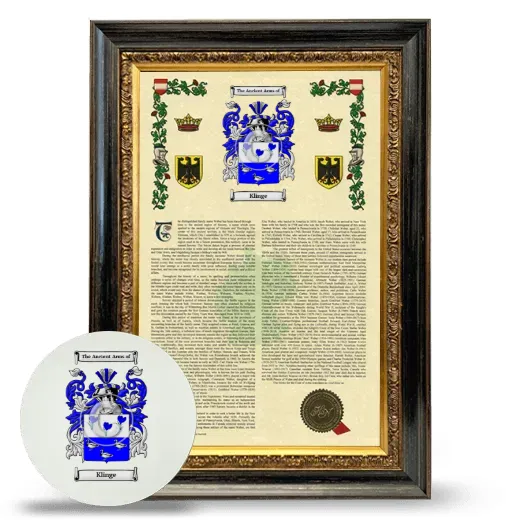 Klinge Framed Armorial History and Mouse Pad - Heirloom
