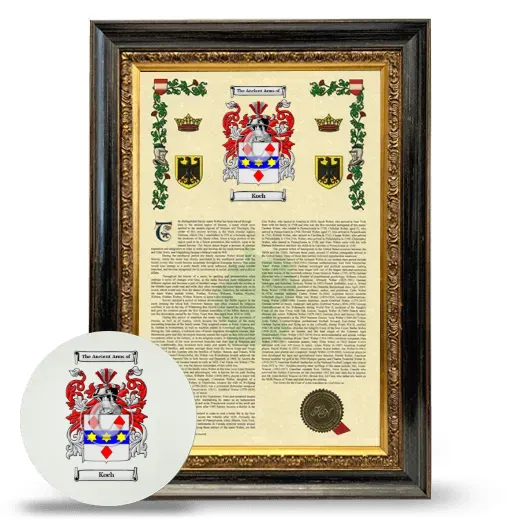 Koch Framed Armorial History and Mouse Pad - Heirloom