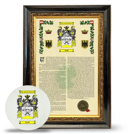 Kroll Framed Armorial History and Mouse Pad - Heirloom