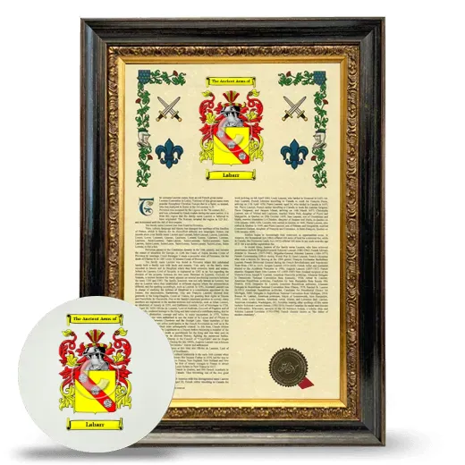 Labarr Framed Armorial History and Mouse Pad - Heirloom