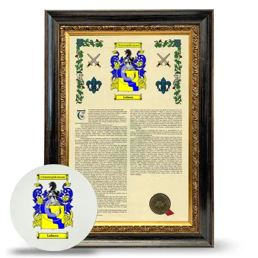 Labaux Framed Armorial History and Mouse Pad - Heirloom