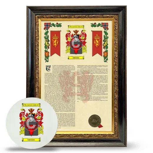 Larsson Framed Armorial History and Mouse Pad - Heirloom