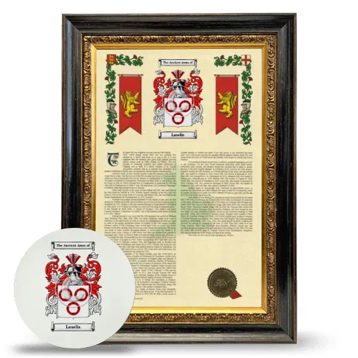 Laselis Framed Armorial History and Mouse Pad - Heirloom
