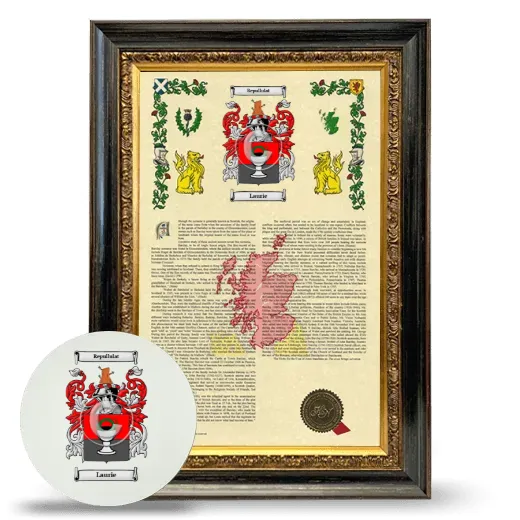 Laurie Framed Armorial History and Mouse Pad - Heirloom