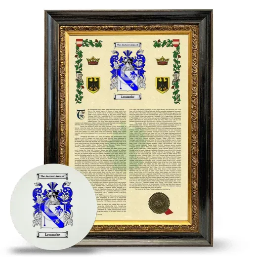 Lemmeke Framed Armorial History and Mouse Pad - Heirloom