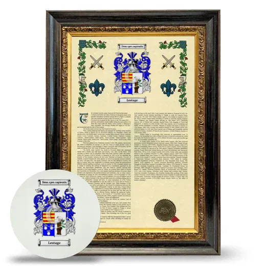 Lestage Framed Armorial History and Mouse Pad - Heirloom