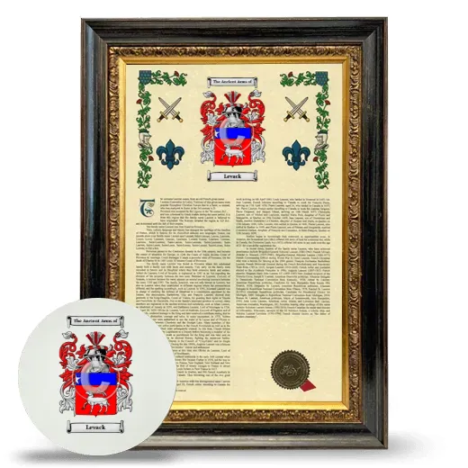 Levack Framed Armorial History and Mouse Pad - Heirloom