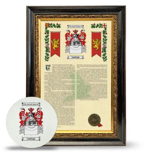 Lindleigh Framed Armorial History and Mouse Pad - Heirloom
