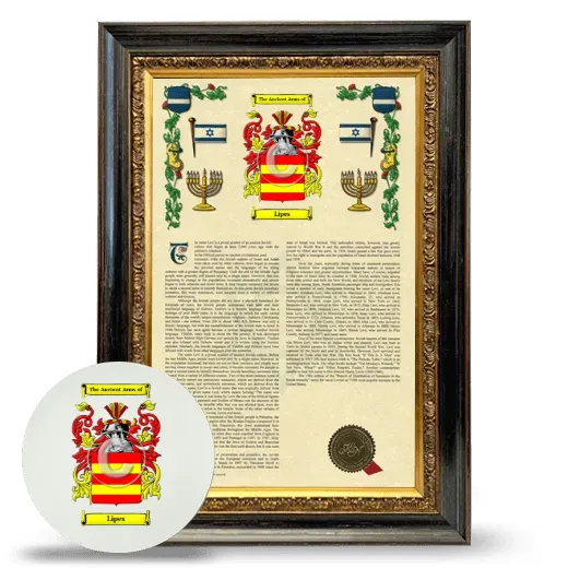 Lipes Framed Armorial History and Mouse Pad - Heirloom