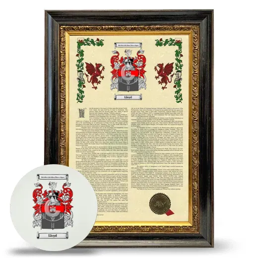 Lloyd Framed Armorial History and Mouse Pad - Heirloom