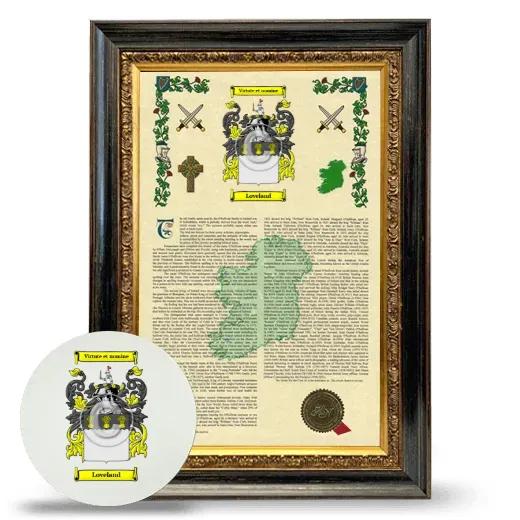 Loveland Framed Armorial History and Mouse Pad - Heirloom