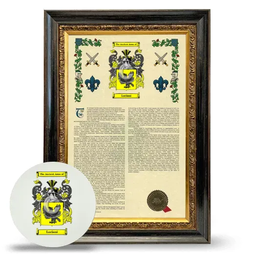 Luciani Framed Armorial History and Mouse Pad - Heirloom