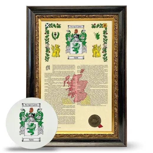 Lyon Framed Armorial History and Mouse Pad - Heirloom