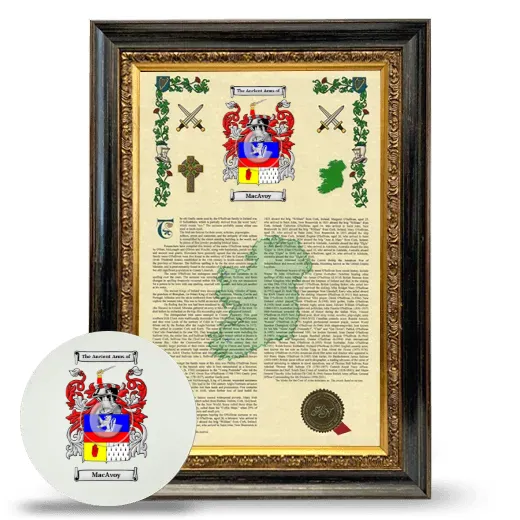 MacAvoy Framed Armorial History and Mouse Pad - Heirloom