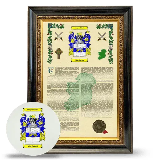 MacGarret Framed Armorial History and Mouse Pad - Heirloom