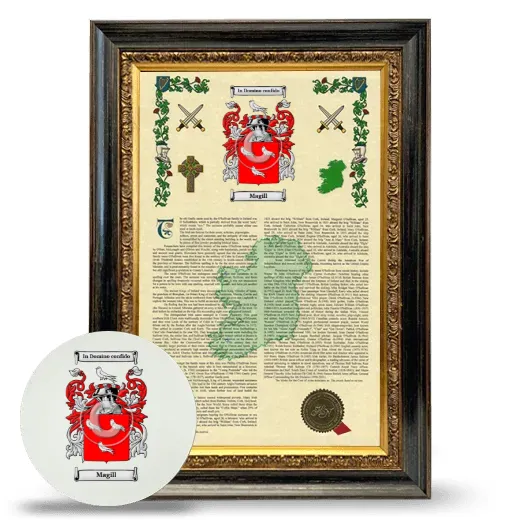 Magill Framed Armorial History and Mouse Pad - Heirloom