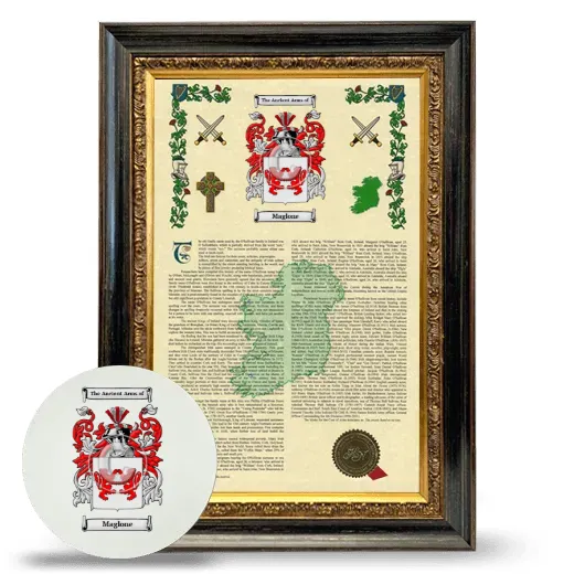 Maglone Framed Armorial History and Mouse Pad - Heirloom