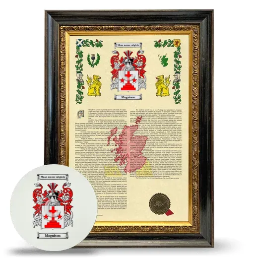 Magnison Framed Armorial History and Mouse Pad - Heirloom