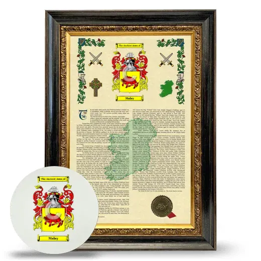 Malay Framed Armorial History and Mouse Pad - Heirloom