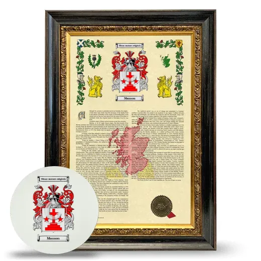 Manson Framed Armorial History and Mouse Pad - Heirloom