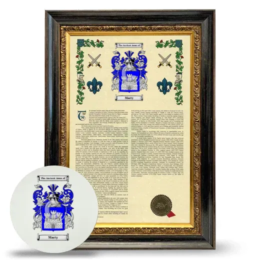 Marty Framed Armorial History and Mouse Pad - Heirloom