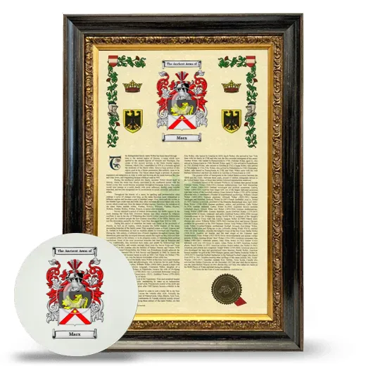 Marx Framed Armorial History and Mouse Pad - Heirloom