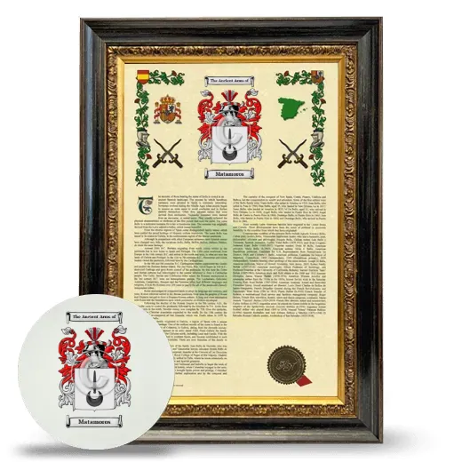 Matamoros Framed Armorial History and Mouse Pad - Heirloom