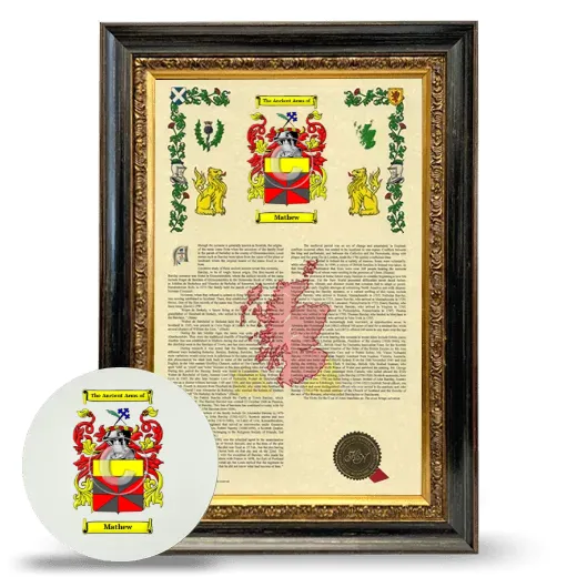 Mathew Framed Armorial History and Mouse Pad - Heirloom