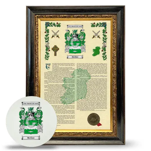McAbee Framed Armorial History and Mouse Pad - Heirloom