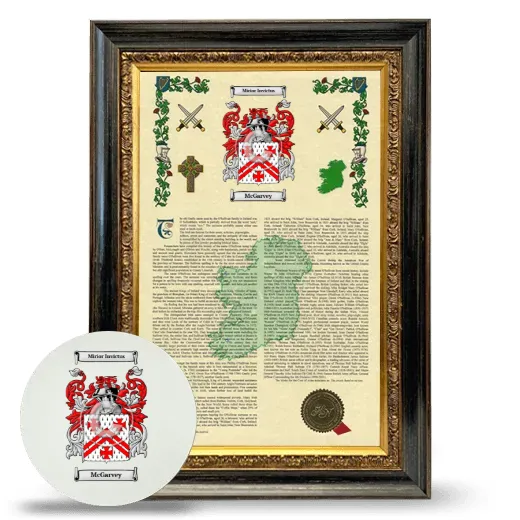 McGarvey Framed Armorial History and Mouse Pad - Heirloom