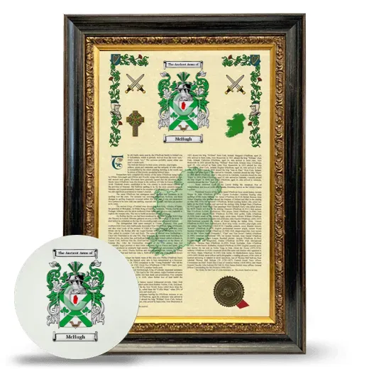 McHugh Framed Armorial History and Mouse Pad - Heirloom