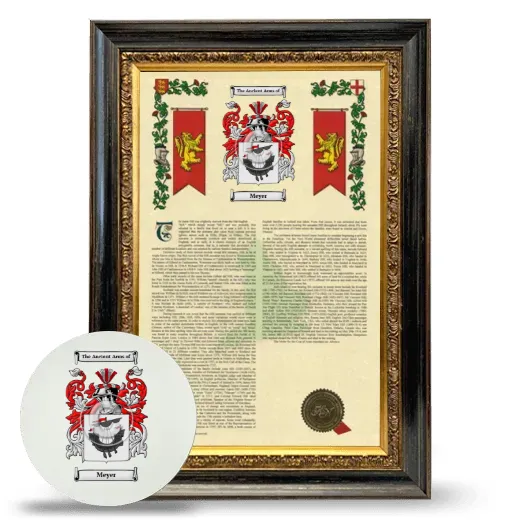 Meyer Framed Armorial History and Mouse Pad - Heirloom