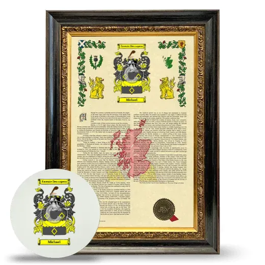 Michael Framed Armorial History and Mouse Pad - Heirloom