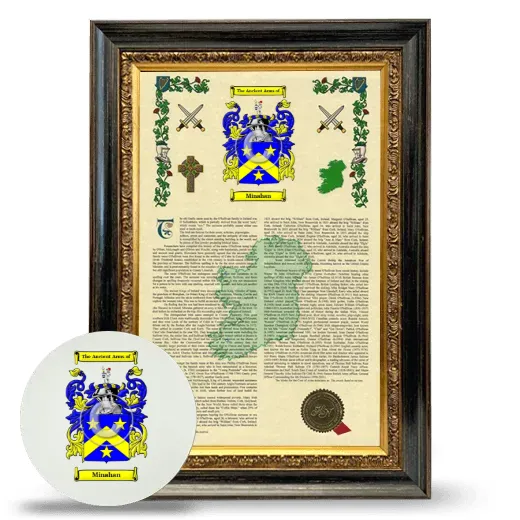 Minahan Framed Armorial History and Mouse Pad - Heirloom