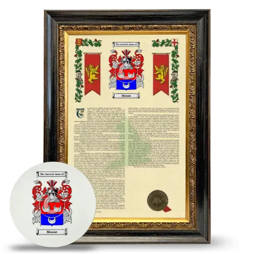 Moane Framed Armorial History and Mouse Pad - Heirloom