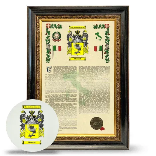 Monard Framed Armorial History and Mouse Pad - Heirloom