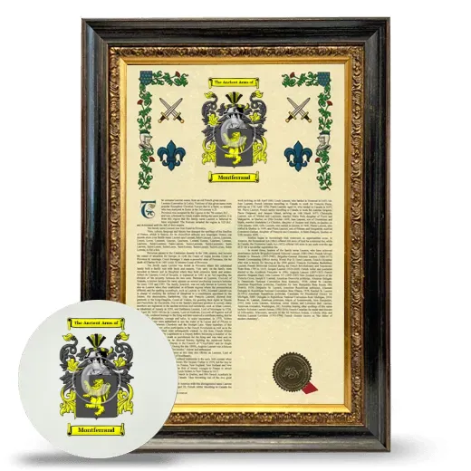 Montferrand Framed Armorial History and Mouse Pad - Heirloom