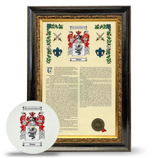 Morin Framed Armorial History and Mouse Pad - Heirloom