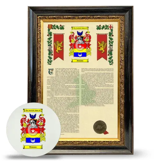 Moxom Framed Armorial History and Mouse Pad - Heirloom