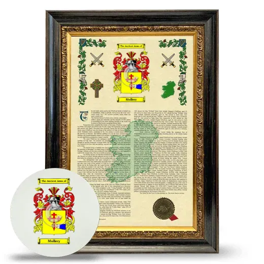 Mullery Framed Armorial History and Mouse Pad - Heirloom