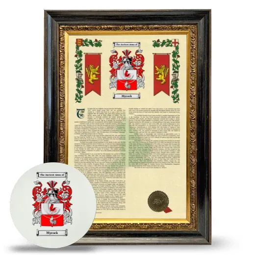 Mycock Framed Armorial History and Mouse Pad - Heirloom