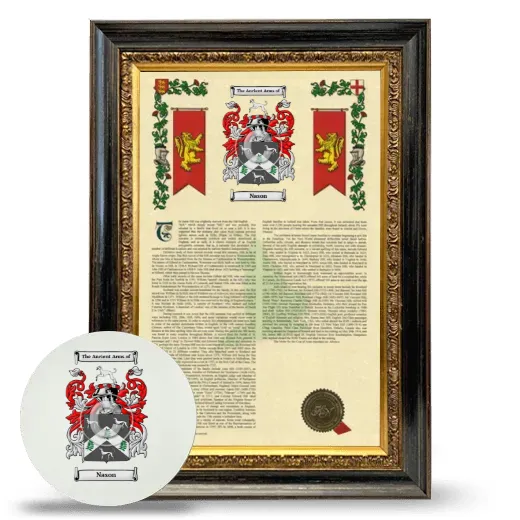 Nason Framed Armorial History and Mouse Pad - Heirloom
