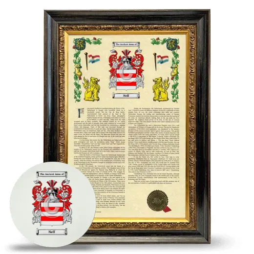 Neff Framed Armorial History and Mouse Pad - Heirloom