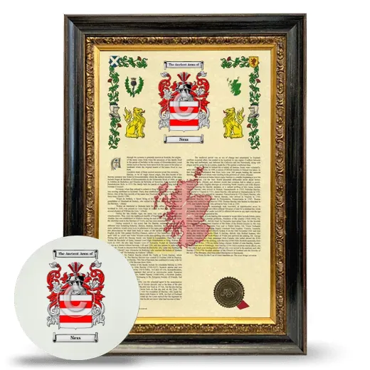 Ness Framed Armorial History and Mouse Pad - Heirloom