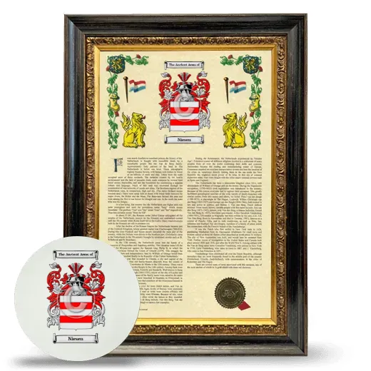 Niesen Framed Armorial History and Mouse Pad - Heirloom