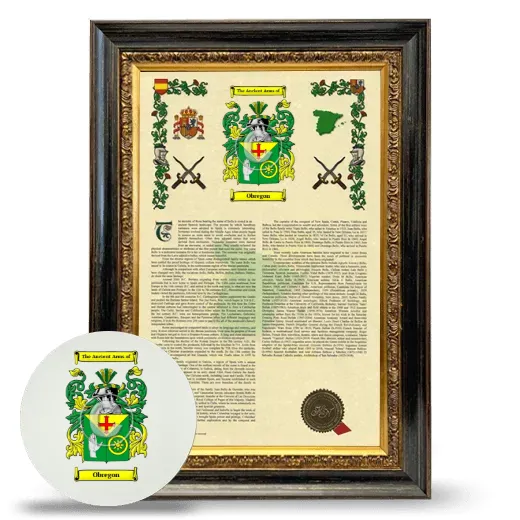 Obregon Framed Armorial History and Mouse Pad - Heirloom