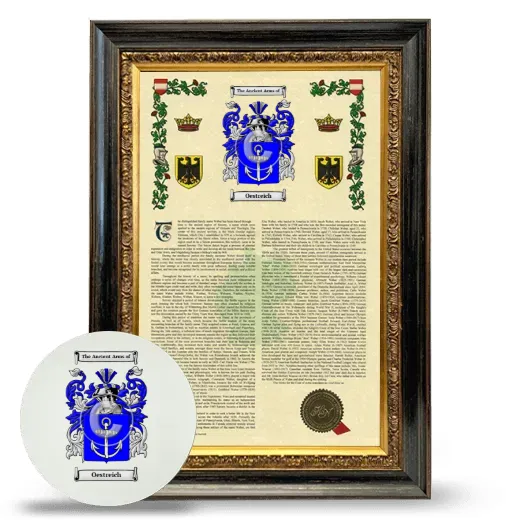 Oestreich Framed Armorial History and Mouse Pad - Heirloom