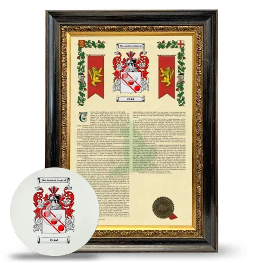 Oriol Framed Armorial History and Mouse Pad - Heirloom